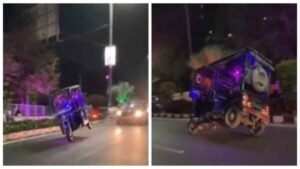 भोपाल में ग्लोबल इन्वेस्टर समिट की तैयारियों के बीच वीआईपी रोड पर बैटरी रिक्शा से स्टंटबाजी