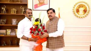 मुख्यमंत्री डॉ. यादव से केन्द्रीय राज्य मंत्री डॉ. एल. मुरूगन और आठवले ने की भेंट