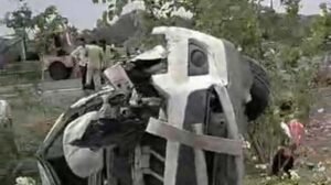 बिहार एसटीएफ की गाड़ी रतलाम में एक्सप्रेसवे पर पलटी, दो जवानों की मौत