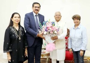 राज्यपाल पटेल से मनोनीत मुख्य न्यायाधिपति श्री सचदेवा ने की भेंट