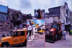 महाकाल मंदिर के पास  फिर से बुलडोजर गरजा, बेगम बाग में 11 मुस्लिमों के अवैध निर्माण को तोड़ा