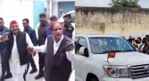 तीन साल बाद आजम खां से मिले अखिलेश यादव, पुलिस ने मीडिया को रोका