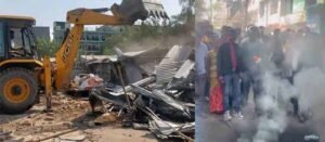 रांची में सरकारी जमीन पर बने 10 मकान ध्वस्त, मुआवजा व पुनर्वास की मांग को लेकर रातू रोड जाम