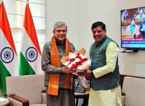 मुख्यमंत्री डॉ. यादव ने नई दिल्ली में केंद्रीय रेल मंत्री श्री वैष्णव से की सौजन्य भेंट