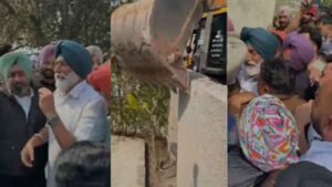 कांग्रेस विधायक Sukhpal Singh Khaira के अवैध निर्माण पर चला बुलडोजर, कार्रवाई के दौरान जमकर बवाल