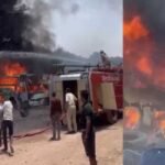 इंदौर में अवैध पार्किंग हादसा: वेल्डिंग के दौरान 5 बसें जलीं, 4 धमाके, गैस सिलेंडर भी फटा