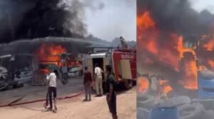 इंदौर में अवैध पार्किंग हादसा: वेल्डिंग के दौरान 5 बसें जलीं, 4 धमाके, गैस सिलेंडर भी फटा