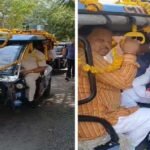 ई-रिक्शा से पदभार ग्रहण करने पहुंचे MP लघु उद्योग निगम अध्यक्ष, पेट्रोल-डीजल बचाने का दिया संदेश