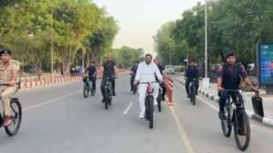 चंडीगढ़ की सुखना लेक पर हरियाणा CM का साइकिल सफर, फिटनेस और पर्यावरण का दिया संदेश