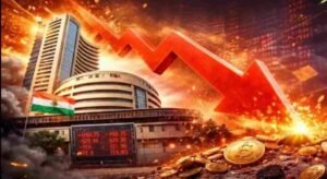 शेयर बाजार में हाहाकार! सेंसेक्स 1100 अंक लुढ़का, निवेशकों में मची दहशत