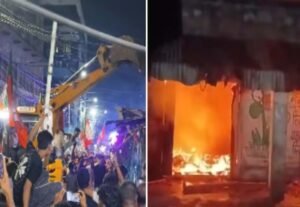 बंगाल में तनाव: भीड़ ने तोड़ी लेनिन की मूर्ति, कांग्रेस ने TMC दफ्तर पर किया कब्जा