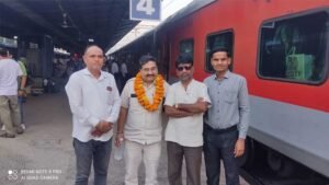 रायपुर कार्यक्रम के दौरान अनूपपुर में हुआ राष्ट्रीय अध्यक्ष का हुआ स्वागत