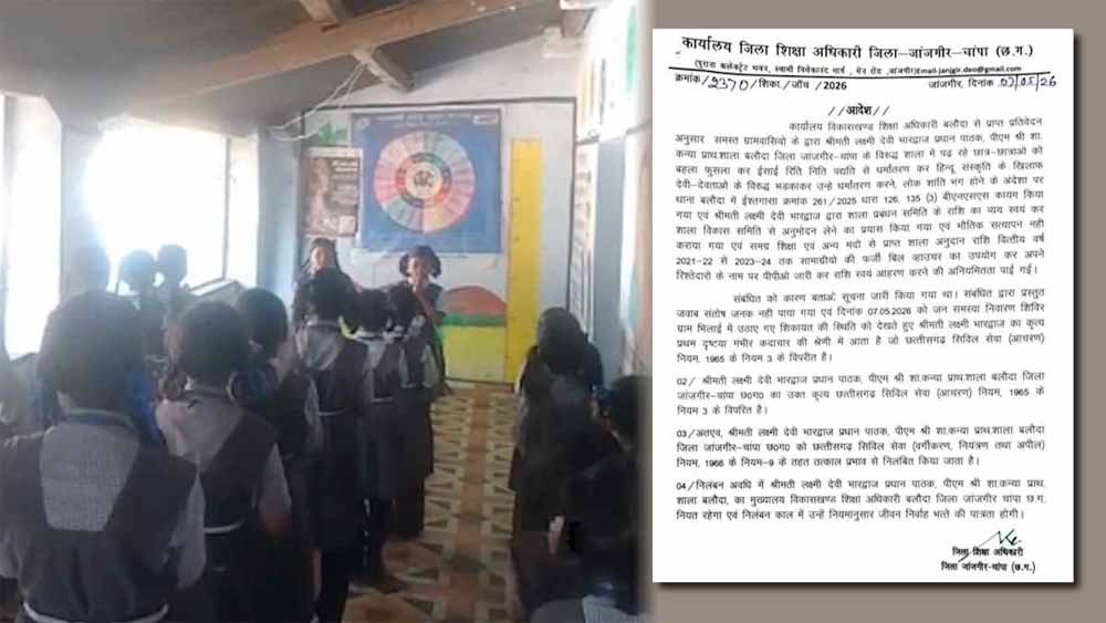 स्कूल में ‘हाले लुइया’ पढ़ाना पड़ा भारी: शिकायत के बाद हेड मास्टर निलंबित