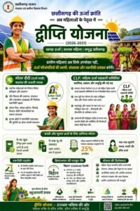 ऊर्जा आत्मनिर्भरता की ओर छत्तीसगढ़ का ऐतिहासिक कदम महिलाओं के नेतृत्व में संचालित होगी ‘द्वीप्ति योजना’