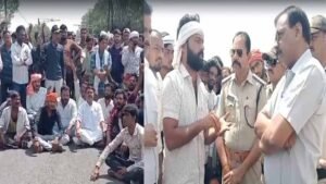 खरीदी केंद्र पर ताला देख फूटा किसानों का गुस्सा, NH-146 पर 3 किमी लंबा जाम