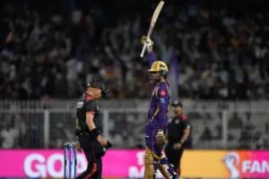 KKR का रन तूफान, GT के सामने 248 रनों का विशाल लक्ष्य; फिन एलेन, रघुवंशी और ग्रीन की फिफ्टी