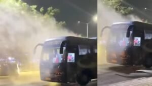 IPL फाइनल हारने के बाद गुजरात टाइटन्स के साथ बड़ा हादसा, बीच सड़क धू-धू कर जली टीम बस