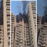 नोएडा में फिर AC ब्लास्ट से मची अफरा-तफरी, हाइराइज बिल्डिंग में लगी भीषण आग