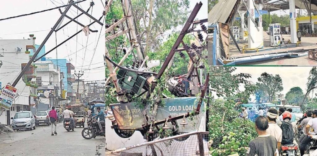 बरेली में आंधी का कहर: 419 बिजली पोल टूटे, 23 ट्रांसफार्मर फेल, शहर अंधेरे में