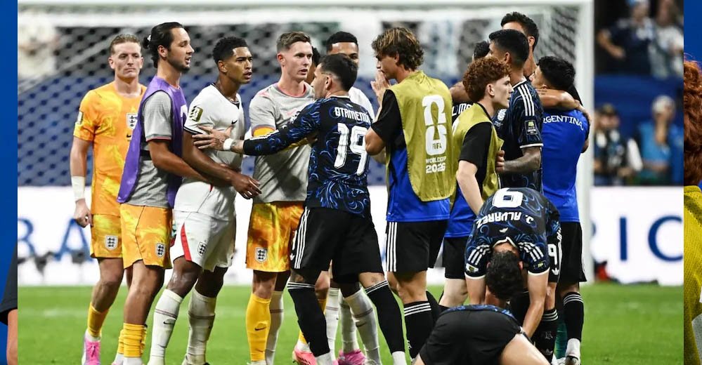 FIFA World Cup: इंग्लैंड की हार के बाद मैदान पर बवाल, जूड बेलिंघम पर अर्जेंटीना खिलाड़ी को थप्पड़ मारने का आरोप