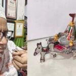 उदयपुर के डॉ. इकबाल सक्का ने बनाया 1 सेंटीमीटर का सोने-चांदी का जगन्नाथ रथ