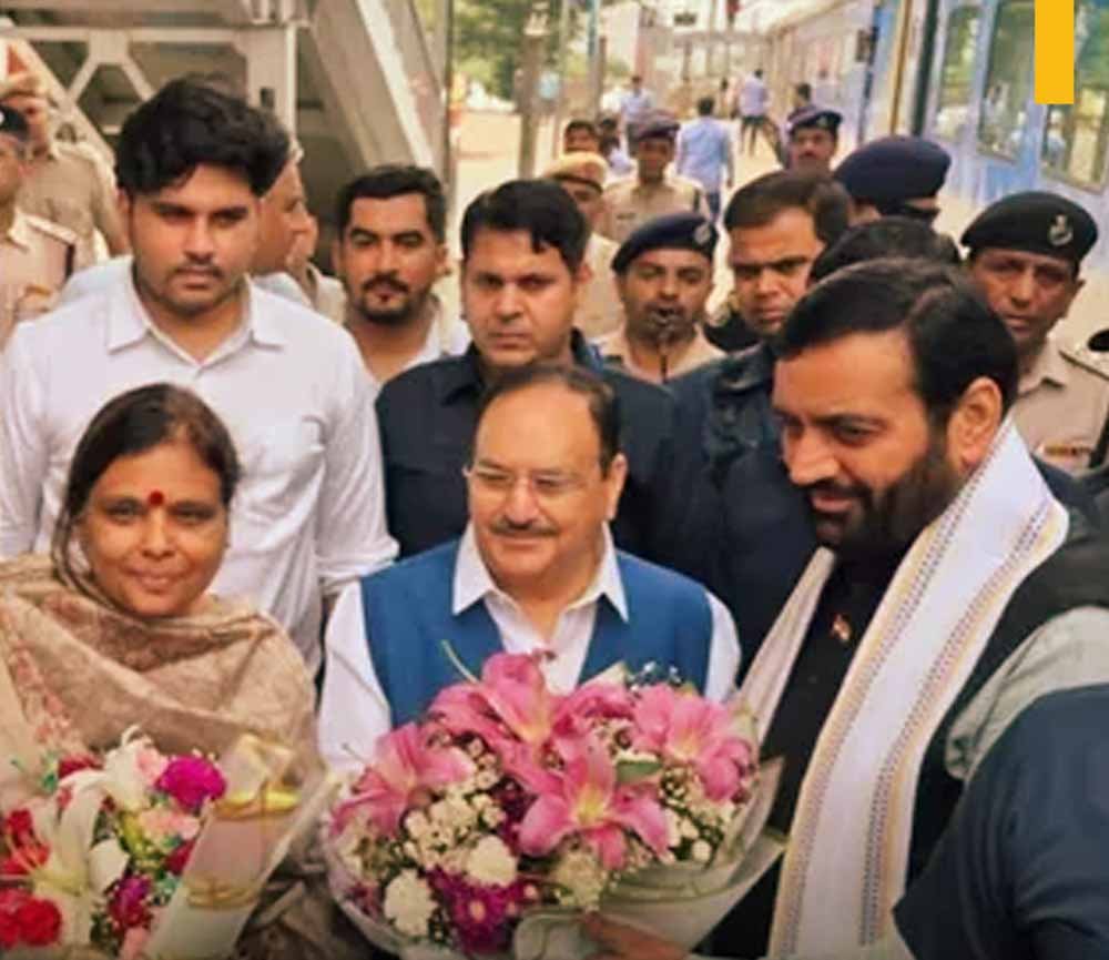 अंबाला पहुंचे CM नायब सैनी, जेपी नड्डा और डॉ. अर्चना, स्वागत में उमड़ा कार्यकर्ताओं का जनसैलाब