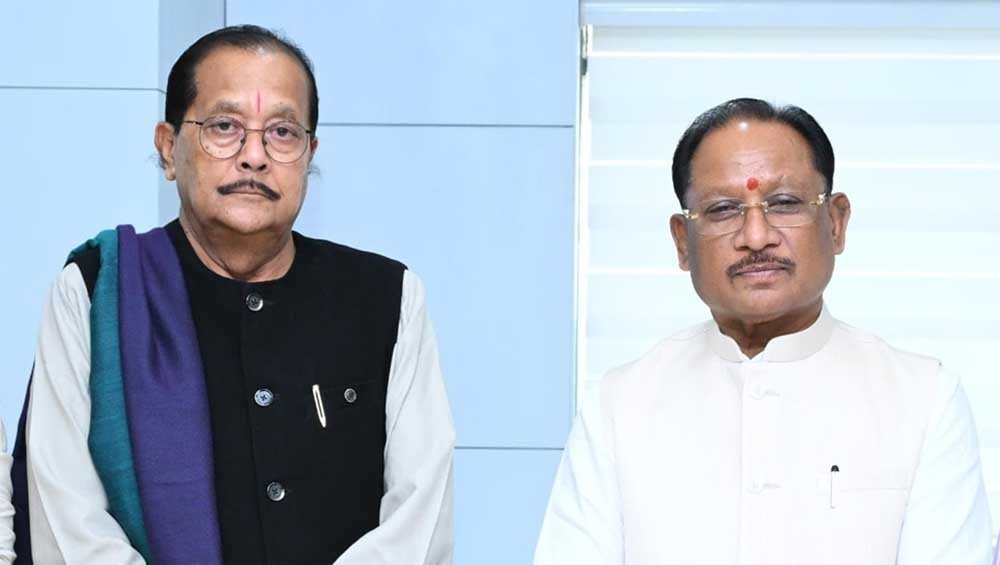 मुख्यमंत्री  विष्णु देव साय से झारखंड के वित्त मंत्री  राधाकृष्ण किशोर ने की सौजन्य भेंट