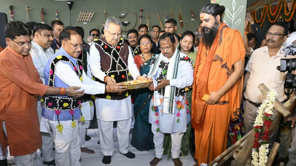हरेली तिहार पर मुख्यमंत्री निवास में साकार हुई छत्तीसगढ़ की लोक संस्कृति, कृषि परंपरा और ग्रामीण जीवन की जीवंत झांकी
