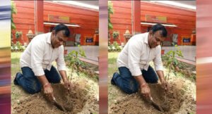 प्रदेश उपाध्यक्ष महेश सिनकर ने आम के वृक्ष मंदिर परिसर में लगाए