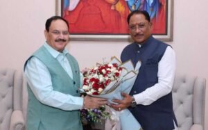 मुख्यमंत्री  विष्णु देव साय ने केंद्रीय स्वास्थ्य मंत्री  जे.पी. नड्डा से की सौजन्य भेंट