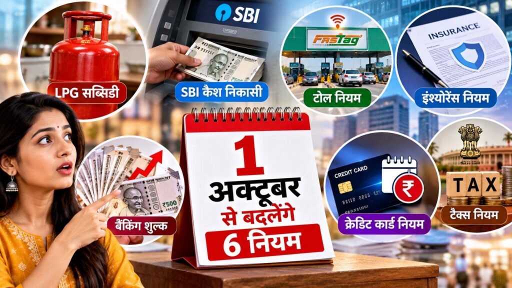 1 अक्टूबर से बदलेंगे ये 6 नियम, LPG सब्सिडी से SBI कैश निकासी तक पड़ेगा सीधा असर