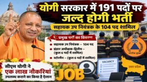 योगी सरकार में 191 पदों पर जल्द होगी भर्ती, सहायक उप नियंत्रक के 104 पद शामिल
