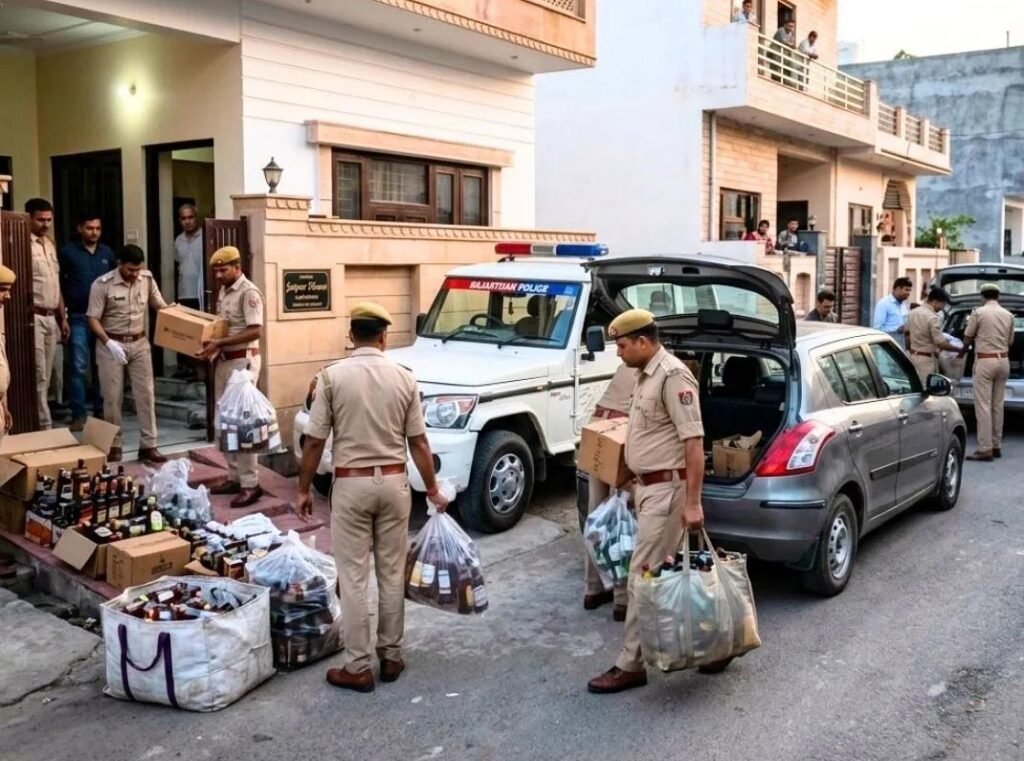 जयपुर में शराब तस्करी पर शिकंजा, कार से 36 और मकान से 44 बोतलें मिलीं; 4 गिरफ्तार