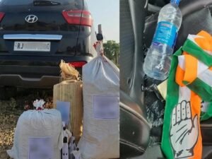 राजस्थान निकाय चुनाव से पहले बड़ी कार्रवाई, लग्जरी कार से 249 पव्वे और 12 बोतल शराब बरामद