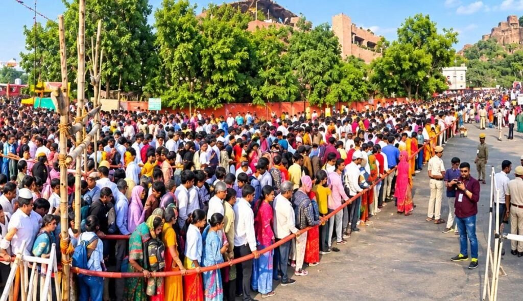 शादी की मनोकामना लेकर 6-7 घंटे कतार में खड़े रहे श्रद्धालु, मेहंदी उत्सव में रिकॉर्ड भीड़