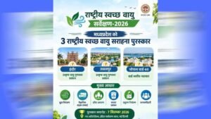 राष्ट्रीय स्वच्छ वायु सर्वेक्षण-2026: मध्यप्रदेश के तीन शहर देश के शीर्ष पाँच में