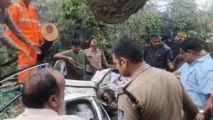 इंदौर में दर्दनाक हादसा: कार पर गिरा पेड़, डिप्टी कलेक्टर की मां की मौत; दो घायल