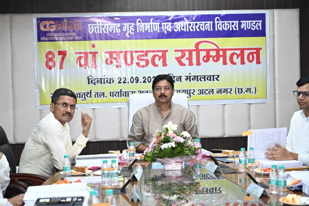 छत्तीसगढ़ गृह निर्माण मंडल की 87वीं बैठक में लिए गए कई महत्वपूर्ण निर्णय