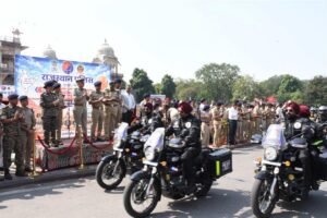 जयपुर पहुंची राष्ट्रीय बाइक रैली, डीजीपी ने हरी झंडी दिखाकर अजमेर के लिए किया रवाना
