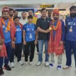 एशिया चैंपियनशिप से लौटे हरियाणा के खिलाड़ियों का भव्य स्वागत, 32 पदक जीतने पर खेल मंत्री ने दी बधाई