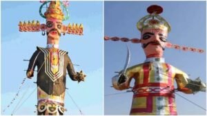 हरियाणा का सबसे ऊंचा रावण तैयार, 7 टन लोहा और 5,000 मीटर कपड़ा लगा
