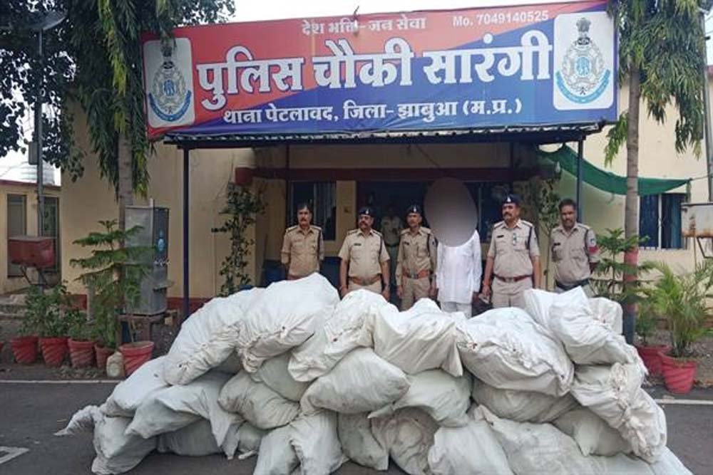 मध्यप्रदेश पुलिस की अवैध मादक पदार्थो के विरूद्ध बड़ी कार्रवाई